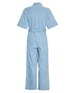 Dames jumpsuit/tuinbroek blauw