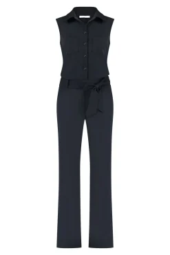 Dames jumpsuit/tuinbroek blauw