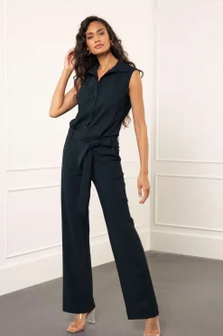 Dames jumpsuit/tuinbroek blauw