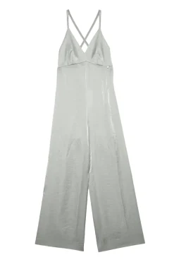 Dames jumpsuit/tuinbroek grijs