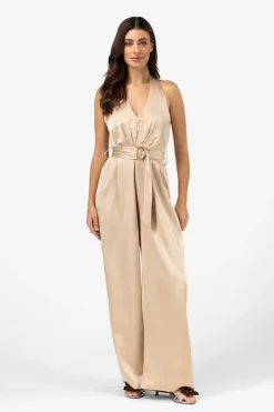 Dames jumpsuit/tuinbroek goud