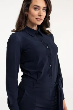 Dames jumpsuit/tuinbroek zwart