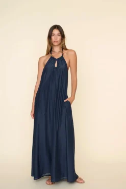 Dames jurk blauw