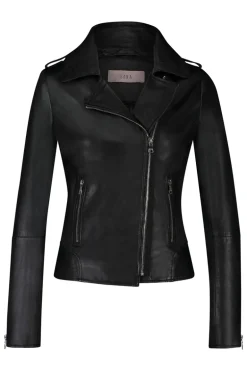 Dames leren jas zilver