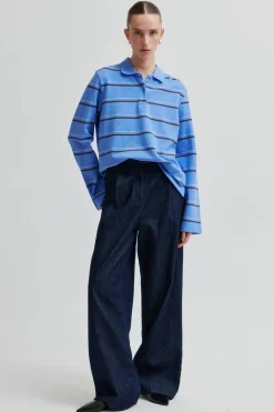 Dames polo blauw