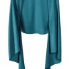 Dames poncho/cape blauw