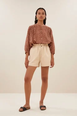 Dames short bruin