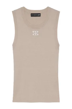 Dames top bruin