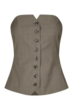 Dames top bruin