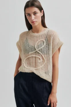 Dames top ecru