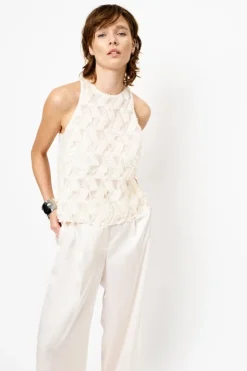Dames top ecru