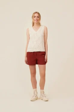 Dames top ecru