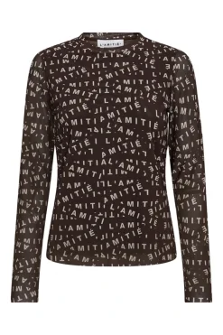 Dames t-shirt korte mouw bruin