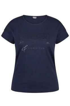 Dames t-shirt korte mouw blauw