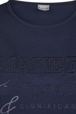 Dames t-shirt korte mouw blauw