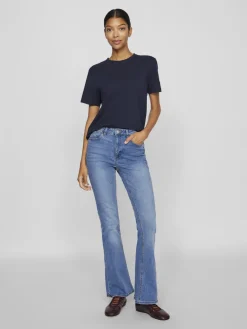 Dames t-shirt korte mouw blauw