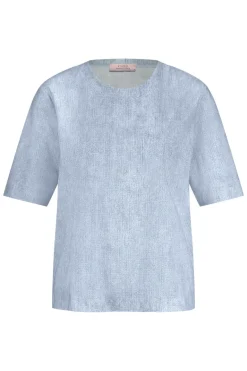 Dames t-shirt korte mouw blauw