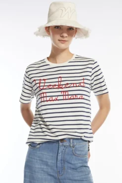 Dames t-shirt korte mouw blauw