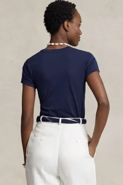 Dames t-shirt korte mouw blauw
