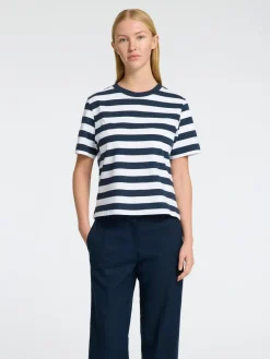 Dames t-shirt korte mouw blauw