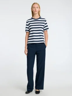 Dames t-shirt korte mouw blauw