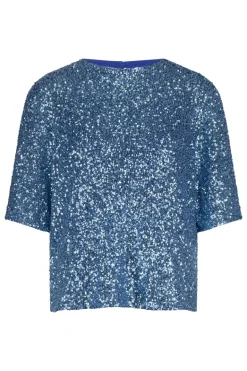 Dames t-shirt korte mouw blauw