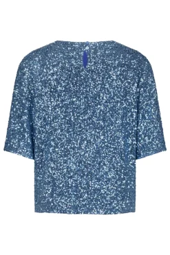 Dames t-shirt korte mouw blauw