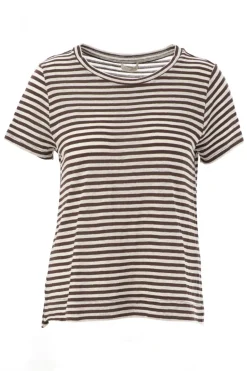 Dames t-shirt korte mouw bruin