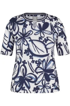 Dames t-shirt korte mouw blauw