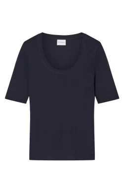 Dames t-shirt korte mouw blauw