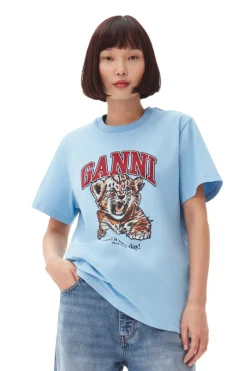 Dames t-shirt korte mouw blauw