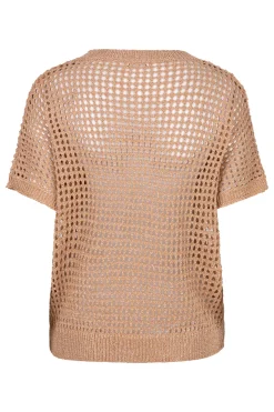 Dames t-shirt korte mouw bruin