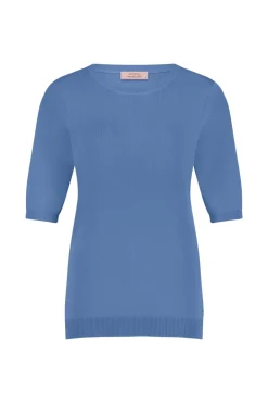 Dames t-shirt korte mouw blauw
