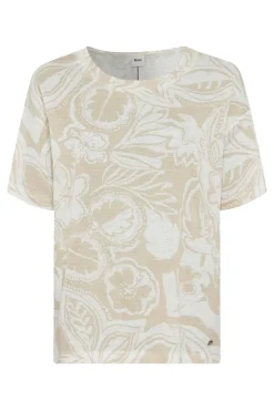 Dames t-shirt korte mouw ecru