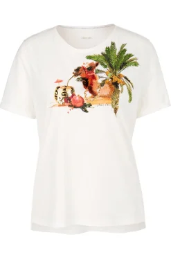 Dames t-shirt korte mouw ecru