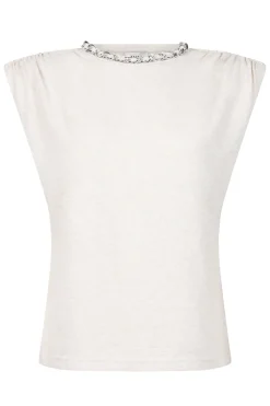 Dames t-shirt korte mouw ecru