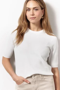 Dames t-shirt korte mouw ecru