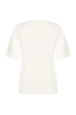 Dames t-shirt korte mouw ecru