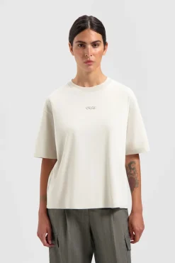 Dames t-shirt korte mouw ecru
