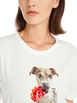 Dames t-shirt korte mouw ecru