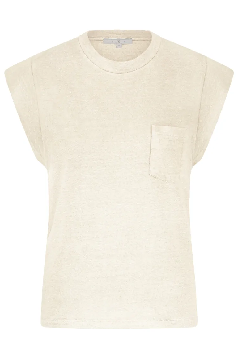 Dames t-shirt korte mouw ecru