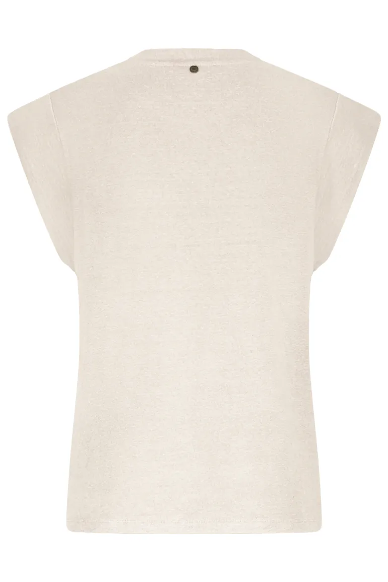 Dames t-shirt korte mouw ecru