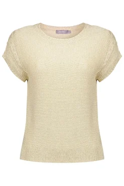 Dames t-shirt korte mouw goud