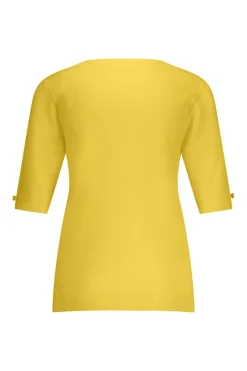 Dames t-shirt korte mouw geel