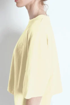 Dames t-shirt korte mouw geel