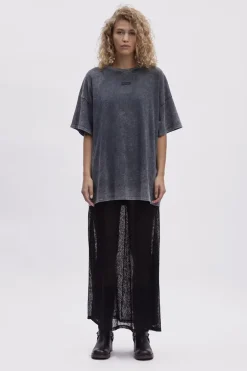Dames t-shirt korte mouw grijs