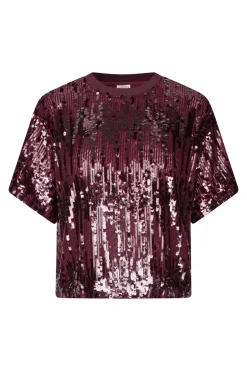 Dames t-shirt korte mouw paars
