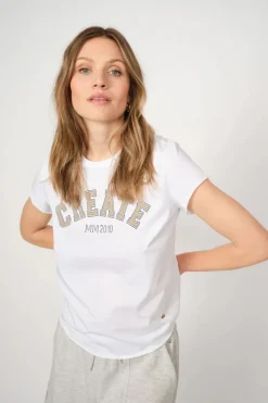 Dames t-shirt korte mouw wit