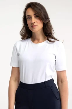Dames t-shirt korte mouw wit