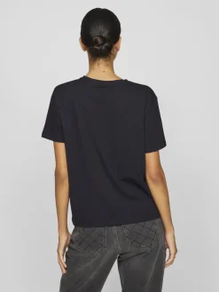 Dames t-shirt korte mouw zwart